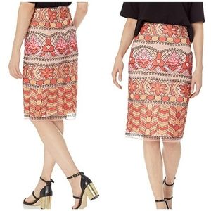 Beige by eci New York embroidered pencil skirt